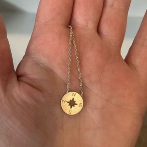 3/$25 - Silver compass necklace